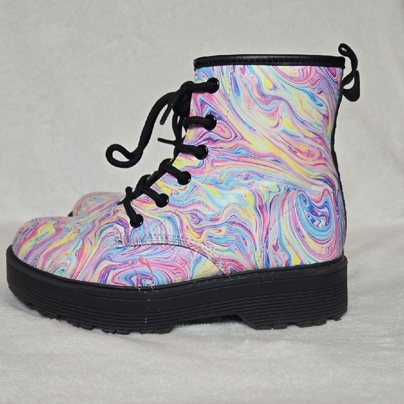 Skechers Gravlen Swirlicious LiL Girl's Boots Hi-Top Zip BOOT KAWAII ARTSY  SZ1 - Picture 5 of 14